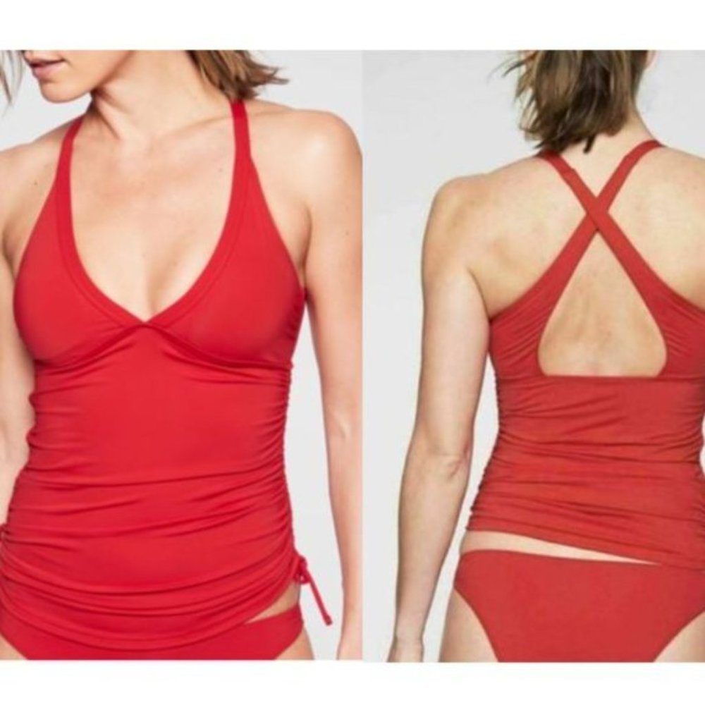 Athleta Swim Tank Side Scrunch Tankini Top
